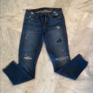 JCrew Toothpick distressed denim